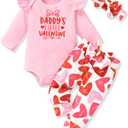 HINTINA Preemie Newborn Infant Baby Girl 1st First Valentines Outfits (Red), Preemie