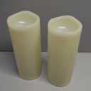 NURADA Large Outdoor Solar Candles Waterproof - 10" x 4" Rechargeable Solar Powered Flameless LED Pillar Flickering Candle for Patio Porch Lanterns Decor - Ivory Set of 2