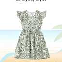 PATPAT Family Matching Summer Outfits, Mommy and Me Matching Shirts Dresses Paisley Print Matching Dresses for Family (6-9 Months, Green Paisley Floral)