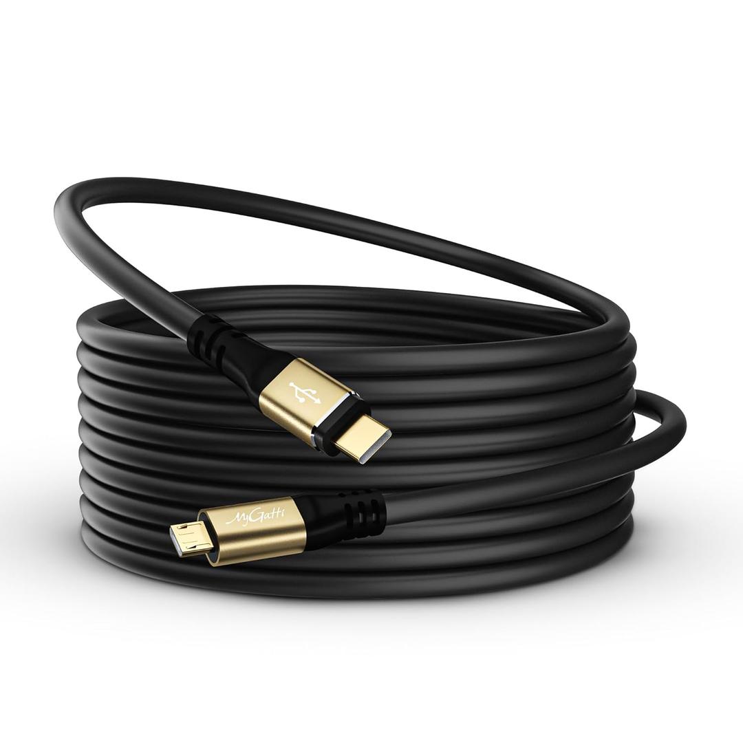 Micro USB Cable 25FT, Extra Long USB 2.0 C to Micro Cord Support Charge & Data Transfer, Kindle & PS4 Charger Cord Replacement, Android Phone Cable for Samsung Galaxy S7 Edge S6 S5 and More