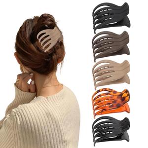 5 Pack Flat Hair Clips for Women, Large Non-Slip Claw Clips for Thick & Thin Hair, Lay Flat French Hair Accessories for Daily & Work