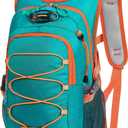 12L Kids Hiking Backpack, Small Hydration Backpack, Waterproof Kids Camping Daypack 5-12, No Water Bladder (Green)