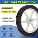 GICOOL 14 x 2'' Rubber Tire and Plastic Spoke Wheel, 1.75" Offset Hub Length, 1/2" Axle Bore, for Lawn Mower Trolley Dolly Wheel Replacement, 2 Pack