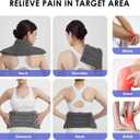 Microwave Heating Pad for Pain Relief, 8 x 18 Microwavable Moist Heat Pads for Neck, Shoulder, Back, Knee, Period Cramps, Rice Heat Pack Hot & Cold Compress Reusable & Portable, Grey