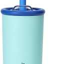 LINVIA Candy Tumbler, 12 oz Kids Insulated Stainless Steel Water Bottle with Spill Resistant Silicone-Metal Straw and 2-in-1 Lid, BPA-Free, Cup Holder Friendly, Dishwasher Safe, Teal