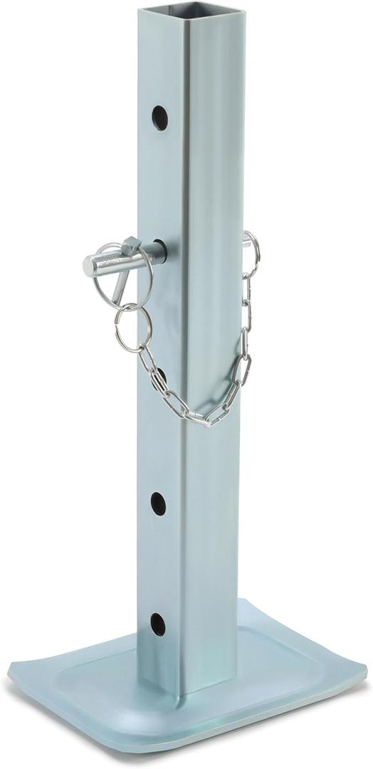 Adjustable Jack Stand Compatible with Square Jacks with 2.0 inches Square Tube 8000lbs Trailer Jack Drop Legs W/5 Mounting Holes Silvery Steel Heavy Duty