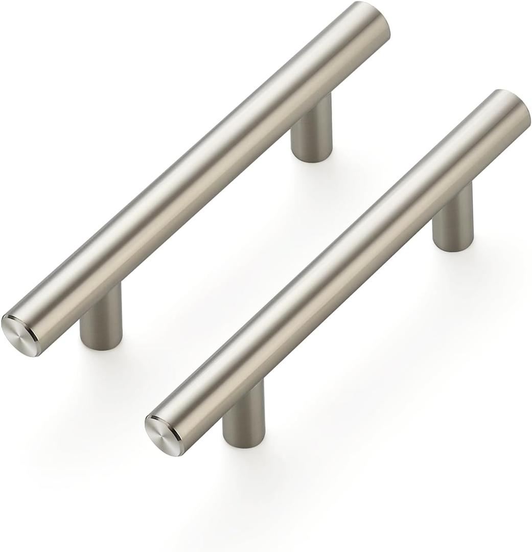 20 Pack Cabinet Handles with 3 Inch (76mm) Hole Center Brushed Nickel Cabinet Pulls Stainless Steel Drawer Pulls, Kitchen Knobs for Dresser Drawer, 5 Inch Overall Length