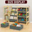 Kids Bookshelf and Toy Storage Organizer with 3-Tier Book Display and Shelves, Kids Toy Organizers and Storage with Bins, Book Shelf for Kids Rooms, Playroom Decor for Toddler Bedroom Nursery