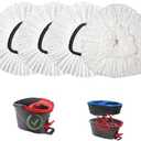 4 Pack Mop Replacement Heads for O-Ceda Mop Replace Head Spin Mop Heads Replacements, Microfiber Spin Mop Refills, Easy Cleaning Mop Head Machine Washable