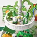 St Patrick's Day Gnomes Decor, 2Pcs Resin Leprechaun Figurines with Pot of Gold, Shamrock for Mantle, Small Lucky Couple Holiday Decorations, Party, Tiered Tray, Irish Home Decor (Green, White, and Black)