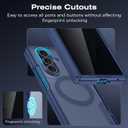 Ruky for Z Fold 7 Case with Front Privacy Screen Protector, ZFold 7 Case with Hinge Protection [Compatible with MagSafe] Protective Translucent Hard Magnetic Phone Case for Galaxy Z Fold 7, Blue