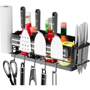 Griddle Caddy - Magnetic Tool Holder for Blackstone Grills (17"-36") with Paper Towel Holder & Knife Rack