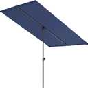 HOMSHADE 6x4ft Outdoor Balcony Umbrella - Flat Porch Pool Patio Umbrella Rectangular Canopy Shade UPF50+ UV Protection 360 Rotating & Tilting All Angles Applicable (Navy Blue, No Base)