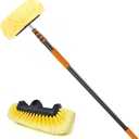 Car Wash Brush, 24FT Reach Telescopic Car Wash Brush with Long Handle, 12-Inch Soft Bristle Car Cleaning Brush for Cleaning Car, RV, Truck, Boat, Solar Panels