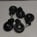 RidRed Office Chair Wheels - Replacement Rubber Wheels - Universal Fit 3 Inch Casters, Heavy-Duty Chair Casters, Noise Free, Fits 98% Chair, for All Floor (5) (Transparent)