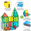 Jasonwell Magnetic Tiles Kids Magnetic Blocks 60PCS Building Sets 3D Magnet Toys Preschool Educational Construction STEM Toy Christmas Birthday Gifts for Toddlers Boys Girls 3 4 5 6 7 8 9 + Year Old, Large