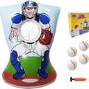 Inflatable Baseball Training Toss Game Inflatable Baseball Pitching Target for Kids, Double-Sided Outdoor & Indoor, Includes 4 Baseballs, Pump & Patch Kit Baseball Game Gifts for 36 Months+