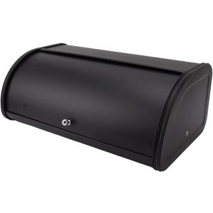 Bread Box for Kitchen Counter Black Frosted Keep Freshness Bread Box Iron Bread Storage Container for Cakes Pastries