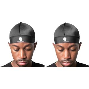 Royalty Headwear Silky Wave Cap for 360, 540 & 720 Waves, Soft Breathable Durag Skull Cap Beanie for Men (Black Royalty Cap Bundle, One Size)