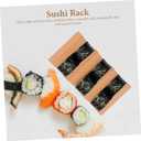 Cabilock Wooden Taco Holder and Sushi Stand - Multi-Function 3-Grid Tortilla Rack for Serving Tacos Sushi Rolls and Hand Rolls in Home or Restaurant