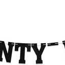 Twenty-Nine Banner - New Girl 29th Birthday Party Decorations, I'm 29 Folks, What's Up? Happy 29th Birthday Party Decorations Black Glitter