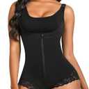SHAPERX Women's Fajas Colombianas Shapewear Postpartum Tummy Control Body Shaper Butt Lifter Bodysuit,SZ7200-Black-3XL