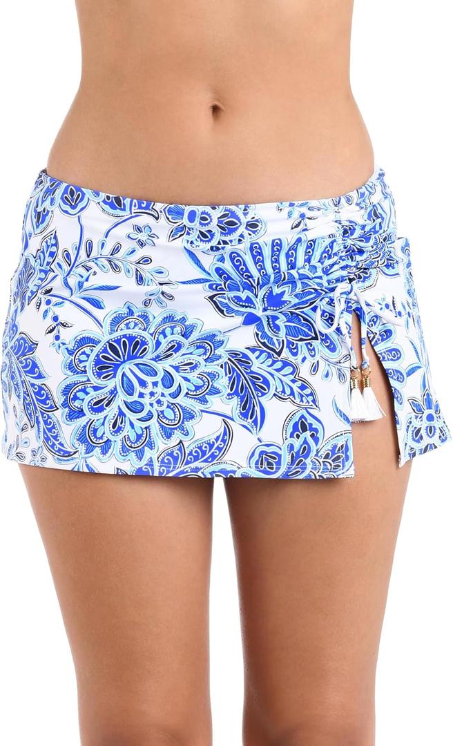 La Blanca Women's Standard Skirted Hipster Bikini Swimsuit Bottom (10, Blue//Beyond the Pacific)