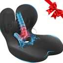 Car Seat Cushion with Lumbar Support for Long Driving Truck RV, Ergonomic Memory Foam Office Chair Cushion for Sciatica, Tailbone & Lower Back Relief, Ideal Gift for Drivers & Office Workers (Black)
