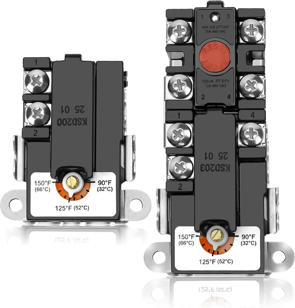 EWH-00 Water Heater Thermostat, Electric Water Heater Thermostat For Double Element Heater, Include Upper And Lower Element Thermosatat, Water Heater Replacement Parts Fit For Most Water Heaters
