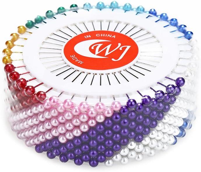 DECORA 480 Pieces Multicolor Sewing Pins Straight Quilting Pearl Head Pins for Christmas and Other Crafts Making (Ct023m2p1f)