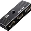 HDMI Switch 8K 60Hz - HDMI 2.1 Switcher 2 in 1 Out, 4K@120Hz Aluminum HDMI 2.1 Splitter, Manual Switch Compatible with PS5/4/3 Xbox Fire Stick Blu-Ray Player (Black)