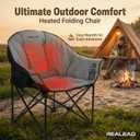 REALEAD Heated Camping Chair - Fully Thick Padded - Heated Chairs for Outdoor Sport with Back and Seat Heating - Heated Outdoor Chair for Adults - Battery NOT Included, 23.6 Inches X 23.6 Inches X 38.4 Inches
