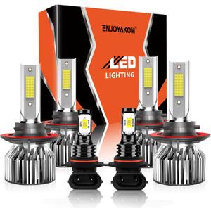 Compatible for Ford F250 F350 F450 F550 Super Duty 2005 2006 2007 2008 2009 2010 2011 2012 2013 2014 2015 2016 2017 2018 2019 2020 2021 2022, High Low Beam Fog Lights, Pack of 6