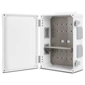 Namunanee Outdoor Electrical Junction Box, ABS Water Resistant Enclosure with Internal Mounting Panel & Hinged Cover (15" H x 11" L x 6" W)