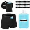 19 Pcs Urine Collection Kit with 1 Bottle & Bag, 15 Temp Strips, 1 Invisible Leg Band, 1 Medium Pocket Boxer Briefs for Travel Privacy