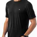 GearGlacier Instant Cooling Quick Dry Workout T-Shirt Men Undershirt Moisture Wicking Performance Running Comfort Tee (Black, M)