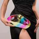 Acrylic Clutch Purse for Women Evening Bag, Irregular Shell Acrylic Purse Box Clutch with Chain for Party Wedding Prom