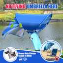XL Universal Wind-Resistant Chair Umbrella Canopy, Extra Large Foldable UPF 50+ Sun Shade Attachment with Adjustable Clamp, Fits Most Beach, Camping, Lawn, Zero Gravity Chairs, Wheelchairs, 2 Pack