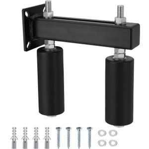 6 Inch Slide Gate Guide Rollers, Gate Roller Guide with Heavy Alloy Steel Assembly Dual Hard Nylon Rollers Rust Proof Sliding Gate Rollers Slide Gate Guide Post Rollers