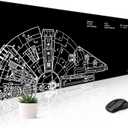 Mousepad Desk Mat Gaming Large Keyboard Cute Office Desktop Computer Laptop Black XXL Long Giant Big Cool Modern Design Unique for Women Girls Men Boys Gamer Oversized Wide 30x12'' Mousepad