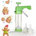 Ourokhome Cookie Press Maker Machine - Icing Gun Kit with 16 Discs and 6 Decoration Tips for Home DIY (Green)
