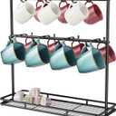 OROPY Coffee Mug Holder for Countertop, 14-Hook Mug Tree Rack for 14 Cups, 2 Tier Mug Display Stand with Heavy Duty Metal Base