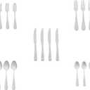 Silverware Set, Stainless Steel Flatware, Dishwasher Safe, Service for 4, 20-Piece Forks and Spoons, Round Edge, Everyday Use