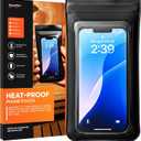 Heat Proof Phone Case for Sauna - Heat-Resistant Touchscreen Protector - Strong Magnetic Mount - Fits Up to 7.5x3.5 Inches - iPhone Samsung Compatible - 176F Protection Black