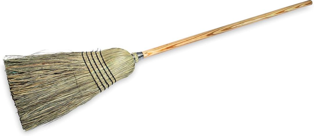 Carlisle FoodService Products 4135067 Commercial Corn Broom with Solid Wood Handle, 12" Wide