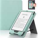 Lainergie 6in Case with Hand Strap and Stand,Incompatible with Old Version, Durable Synthetic Leather Cover with Auto Sleep Wake,Light Green