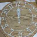 Presentime & Co Classic Farmhouse Shiplap Clock, 19.5 inch, White Arabic Numerals with Ash Wood Shiplap Style. Large Farmhouse Decor for Living Room, Entryway, Home Office, Wall Dcor