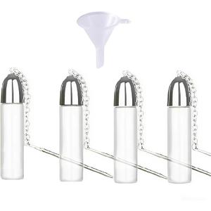 4 Pack Glass Leak-Proof Bottle Portable Pepper Shaker Outdoor Camping Travel, Airtight Portable Containers for Camping and Travel