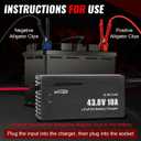 36V 10A LiFePO4 Battery Charger, 43.8V Lithium Battery Charger, Fast Charging, Over-Current and Over-Voltage Protection for 36V Lithium Iron Phosphate Batteries