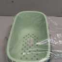 JiatuA Plastic Storage Basket with Handle Portable Shower Caddy Tote Organizer Basket Bin for Bathroom Kitchen Dorm Room Bedroom, Green (Large)